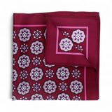 Batistă de buzunar din mătase pentru bărbați, bordo, model floral – JONA