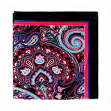 Batistă de buzunar din mătase pentru bărbați, bordo, model paisley – JONA