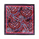 Batistă de buzunar din mătase pentru bărbați, bordo, model paisley – JONA