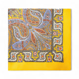 Batistă de buzunar din mătase pentru bărbați, galbenă, model ornamental – JONA