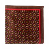 Batistă de buzunar din mătase pentru bărbați, maro, imprimeu lanțuri – JONA