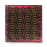 Batistă de buzunar din mătase pentru bărbați, maro, imprimeu lanțuri – JONA