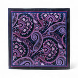 Batistă de buzunar din mătase pentru bărbați, mov, model paisley – JONA