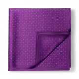 Batistă de buzunar din mătase pentru bărbați, mov cu puncte albe – JONA