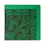 Batistă de buzunar din mătase pentru bărbați, verde, model ornamental – JONA