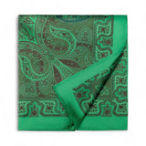 Batistă de buzunar din mătase pentru bărbați, verde, model ornamental – JONA