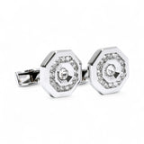 Butoni pentru bărbați cu cristale Swarovski, argintii – JONA