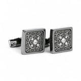 Butoni pentru bărbați cu cristale Swarovski, negri cu accente argintii – JONA