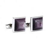 Butoni pentru bărbați cu cristale Swarovski, pătrați, mov – JONA