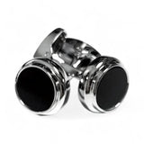 Butoni pentru bărbați cu sidef, rotunzi, negri – JONA