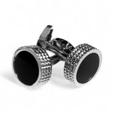 Butoni pentru bărbați cu sidef, rotunzi, negri – JONA