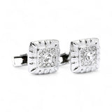 Butoni pentru bărbați cu cristale Swarovski, argintii – JONA