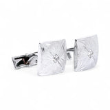 Butoni pentru bărbați cu cristale Swarovski, argintii, pătrați – JONA
