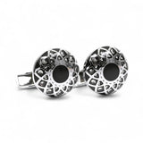 Butoni pentru bărbați cu cristale Swarovski, negri-argintii – JONA