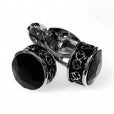 Butoni pentru bărbați cu cristale Swarovski, piatră neagră – JONA