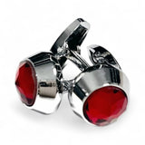 Butoni pentru bărbați cu cristale Swarovski, rotunzi, roșii – JONA