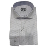 Cămașă pentru bărbați, albă cu imprimeu puncte colorate – JONA