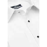 Cămașă pentru bărbați, albă texturată cu nasturi negri – JONA