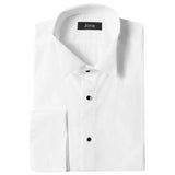 Cămașă pentru bărbați, albă uni cu nasturi negri – JONA