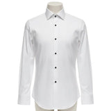 Cămașă pentru bărbați, albă uni cu nasturi negri – JONA