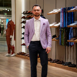 Costum Elegant Bărbați Mov Deschis și Bleumarin - JONA