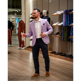Costum Elegant Bărbați Mov Deschis și Bleumarin - JONA
