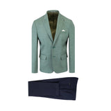Costum Elegant Bărbați Verde Pastel cu Pantaloni Bleumarin - JONA