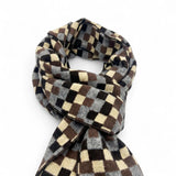 Eșarfă din Cașmir în Carouri Maro-Gri-Negru pentru bărbați – JONA