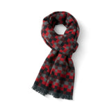 Eșarfă din cașmir în Carouri Roșu, Gri și Negru pentru bărbați - JONA