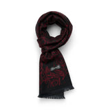 Eșarfă din cașmir Bordo-Negru Paisley pentru bărbați - JONA