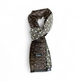 Eșarfă din cașmir maro-negru geometric abstract pentru bărbați - JONA