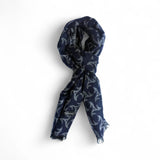 Eșarfă din cașmir Albastru Geometric pentru bărbați - JONA