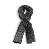 Eșarfă din cașmir gri-negru geometric pentru bărbați - JONA