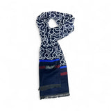 Eșarfă Bărbați Model Grafic Bleumarin-Alb-Roșu - JONA
