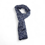 Eșarfă din cașmir Swirl Bleumarin-Gri pentru bărbați - JONA