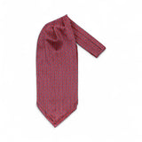 Eșarfă Ascot din mătase pentru bărbați, bordo cu cercuri albe – JONA