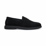 Mocasini Bărbați Ezra Piele Naturală Velur, Negru  - JONA