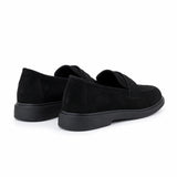 Mocasini Bărbați Ezra Piele Naturală Velur, Negru  - JONA