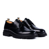 Pantofi Bărbați Derby cu Talpă Groasă Negri - JONA