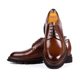 Pantofi Bărbați Derby, Piele Naturală maro elegant - JONA