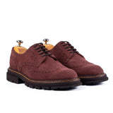 Pantofi eleganți bărbați din piele naturală velur bordo - JONA