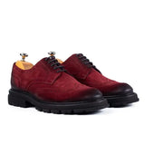 Pantofi eleganți bărbați, roșu-bordo velur - JONA