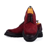 Pantofi eleganți bărbați, roșu-bordo velur - JONA