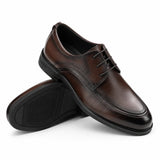 Pantofi Eleganți Derby Bărbați Piele Naturală Maro Închis - JONA