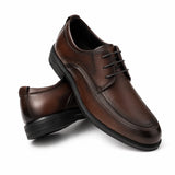 Pantofi Eleganți Derby Bărbați Piele Naturală Maro Închis - JONA