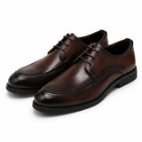 Pantofi Eleganți Derby Bărbați Piele Naturală Maro Închis - JONA