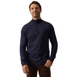 Pulover pentru bărbați cu guler și fermoar, bleumarin – JONA