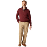 Pulover pentru bărbați cu guler înalt și fermoar, bordo – JONA