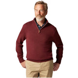 Pulover pentru bărbați cu guler înalt și fermoar, bordo – JONA