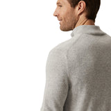 Pulover pentru bărbați cu guler scurt și fermoar, gri deschis – JONA